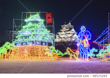 大阪城燈飾 2022 燈飾和大阪城天守閣 99515265