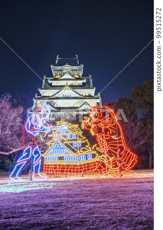 Osaka Castle Illuminage 2022 Illumination and Osaka Castle Tower Osaka Castle Illuminage 2022 Illumination and Osaka Castle Tower 99515272
