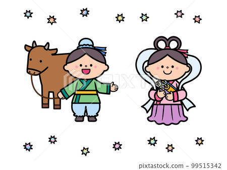 Tanabata illustration material Hikoboshi Torihime 99515342