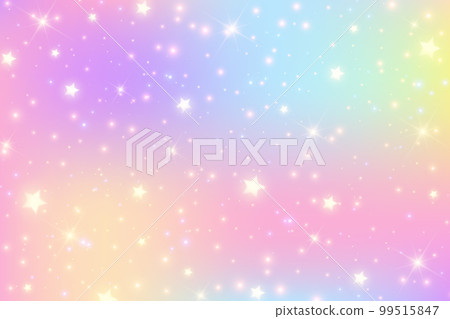 Rainbow pastel background. Unicorn sky with glittering sky. Candy galaxy with watercolor light texture. Girly cute magic wallpaper. Holographic vector abstract illustration. Rainbow pastel background. Unicorn sky with glittering sky. Candy galaxy with watercolor light texture. Girly cute magic wallpaper. Holographic vector abstract illustration. 99515847