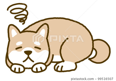 Illustration of a sick dog Illustration of a sick dog 99516507