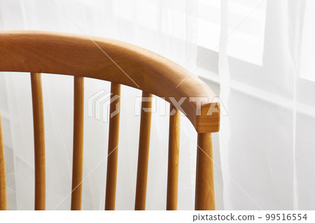 Interior with wooden dining table in white space Interior with wooden dining table in white space 99516554