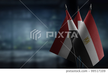 A small Egypt flag on an abstract blurry background 99517109