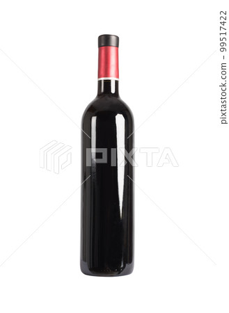 Image of glass red wine bottle without label 99517422