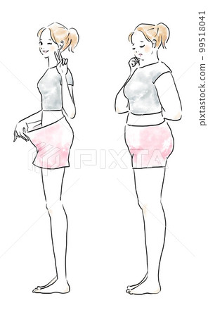 A woman who succeeded in dieting before and after 99518041