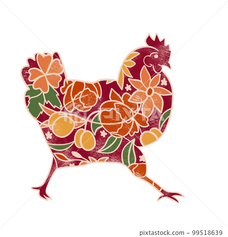 Hand drawn illustration of hen chicken, domestic bird animal poultry. Rustic retro vintage logo design with floral flower ornament for packaging, organic food silhouette farm livestock. Hand drawn illustration of hen chicken, domestic bird animal poultry. Rustic retro vintage logo design with floral flower ornament for packaging, organic food silhouette farm livestock. 99518639