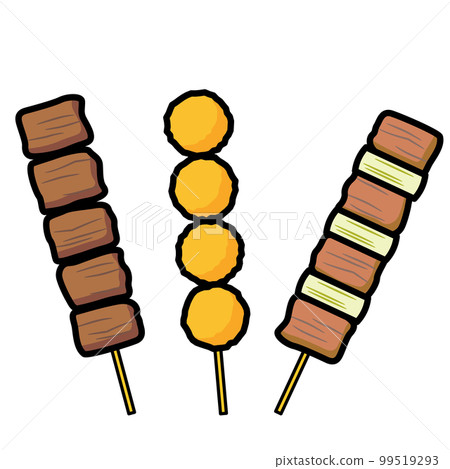 展會插圖：烤串、牛肉串、烤雞肉串、肉丸 99519293