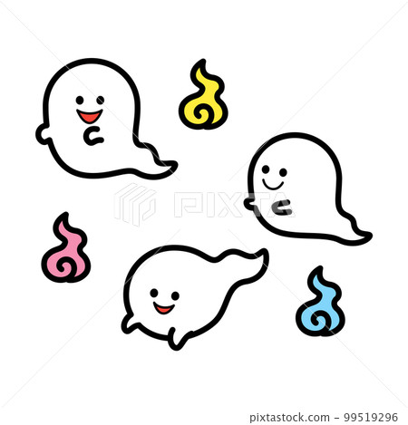 Summer Fun Event Illustration: Ghosts and Fireballs 99519296