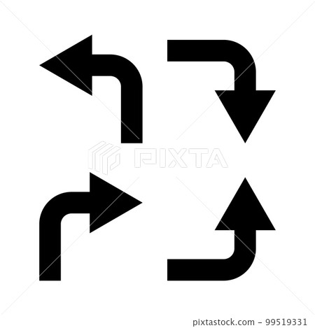 Black arrows on a white background, vector. 99519331