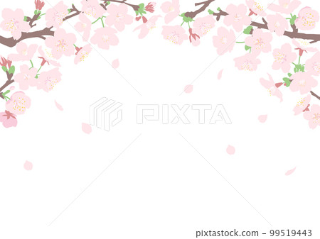 花瓣飄動的櫻花隧道框架 A4 尺寸水平類型 99519443