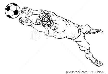 Tiger Soccer Football Player Animal Sports Mascot 99519568