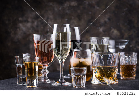 Assortment of various alcohol drinks 99521222