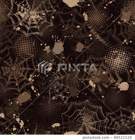 Brown camouflage pattern in grunge style with spiderweb, paint brush strokes Brown camouflage pattern in grunge style with spiderweb, paint brush strokes 99521520
