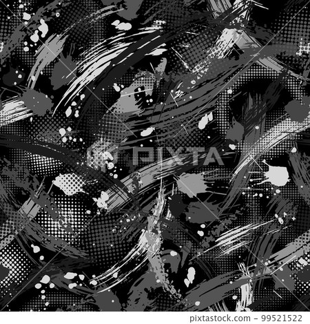 Gray camouflage pattern with paint brush strokes 99521522