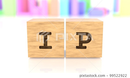 A wooden block with the letters IP printed on it A wooden block with the letters IP printed on it 99522922