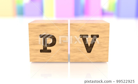 印有字母 PV 的木塊 99522925