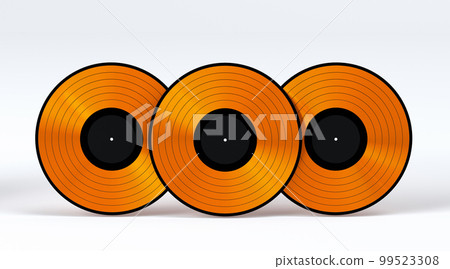 Set of vinyl LP records with label isolated on white background. Set of vinyl LP records with label isolated on white background. 99523308