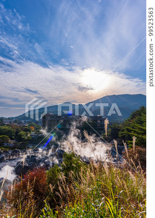 Unzen Jigoku Sunset Autumn Leaves Scenery 'Steam and Iwo Rock' 'Unzen City, Nagasaki Prefecture Unzen Hell Scenery' 99523563