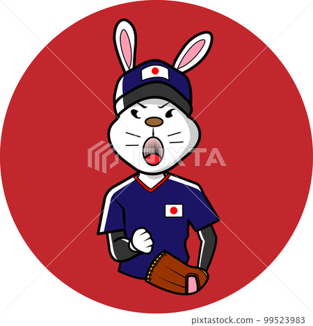 Guts pose rabbit baseball player 99523983