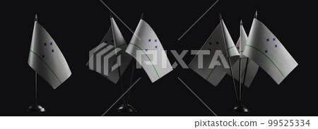 Small national flags of the Mercosur on a black background 99525334
