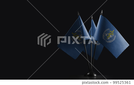 Small national flags of the World Health Organization WHO on a black background Small national flags of the World Health Organization WHO on a black background 99525361