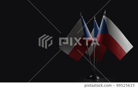 Small national flags of the Czechia on a black background Small national flags of the Czechia on a black background 99525615