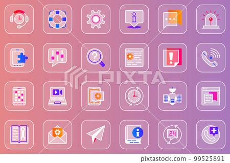 Support service web glassmorphic icons set. Pack outline pictograms of headset, lifebuoy, info, chat, settings, call, video, email, helpline, phone, faq, message and other. Vector line glass symbols Support service web glassmorphic icons set. Pack outline pictograms of headset, lifebuoy, info, chat, settings, call, video, email, helpline, phone, faq, message and other. Vector line glass symbols 99525891