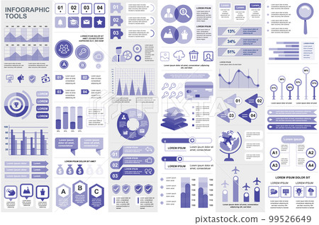 Bundle infographic elements data visualization vector design template 99526649