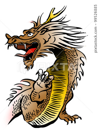 咆哮的龍，棕色 99526885