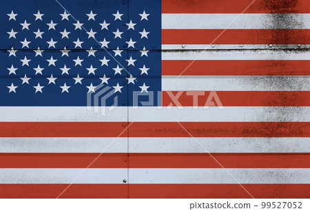 Grunge American flag on studded metal Grunge American flag on studded metal 99527052