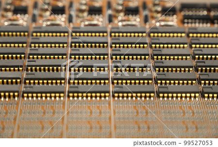 Vintage electronic circuit board close up Vintage electronic circuit board close up 99527053