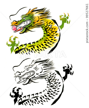 Dragon, ball & line drawing 002 Dragon, ball & line drawing 002 99527661