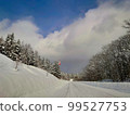 北海道陽光明媚的冬季山路（壓實雪路） 99527753