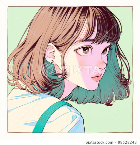 SNS icon 20's 30's fashionable illustration cute woman 99528248