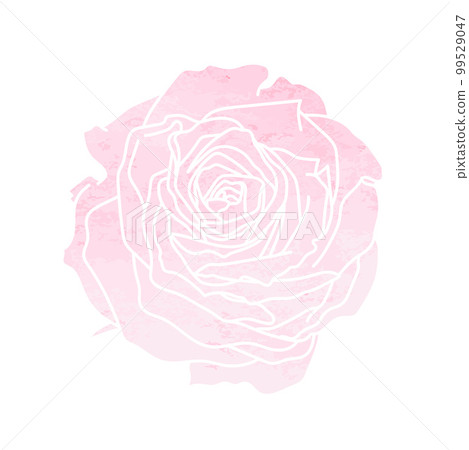 Pink watercolor stain in the form of a rose. Vector illustration. No outline. For the design of stickers, stationery, greeting cards, clothing prints, posters, labels, packaging Pink watercolor stain in the form of a rose. Vector illustration. No outline. For the design of stickers, stationery, greeting cards, clothing prints, posters, labels, packaging 99529047