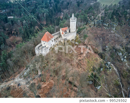 Kokorin Castle. Gothic castle is located in the Village Kokorin, Protected landscape area, in Czech Republic 99529302