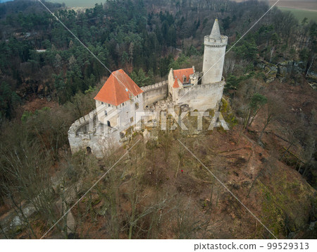 Kokorin Castle. Gothic castle is located in the Village Kokorin, Protected landscape area, in Czech Republic 99529313
