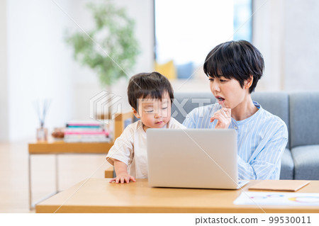 A housewife who telework while raising children 99530011