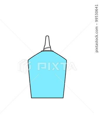 Illustration of eye drops in a simple blue container with the cap removed Illustration of eye drops in a simple blue container with the cap removed 99530641
