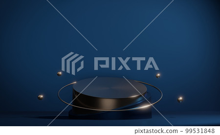 Dark blue geometric background, japanese style podium blue concept .3d rendering 99531848