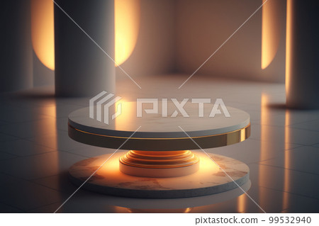 Pedestal for modern and fashionable product display, background material 99532940