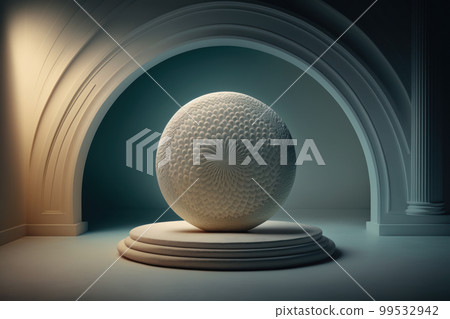 Pedestal for modern and fashionable product display, background material 99532942