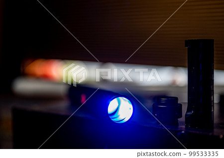 Assorted parts to build a laser sword from a kit with a hilt, neon blade, sound board and control chip. Assorted parts to build a laser sword from a kit with a hilt, neon blade, sound board and control chip. 99533335