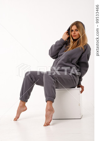 Sporty blonde girl in thermal clothing for women 99533466