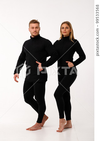Sports family, husband and wife in thermal clothes. Sports family, husband and wife in thermal clothes. 99533568