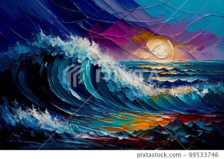 sea sun oil painting sea sun oil painting 99533746