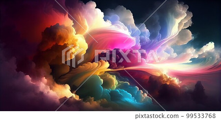 意想不到的五顏六色的雲彩天空極光 意想不到的五顏六色的雲彩天空極光 99533768
