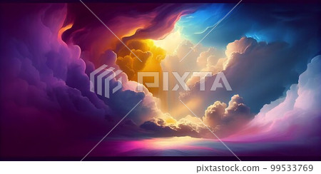 意想不到的五顏六色的雲彩天空極光 意想不到的五顏六色的雲彩天空極光 99533769