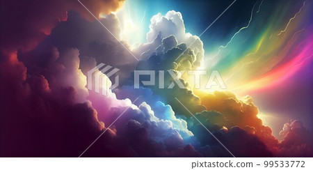 Fantastic colorful clouds sky aurora Fantastic colorful clouds sky aurora 99533772