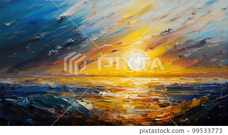 sea sun oil painting sea sun oil painting 99533773